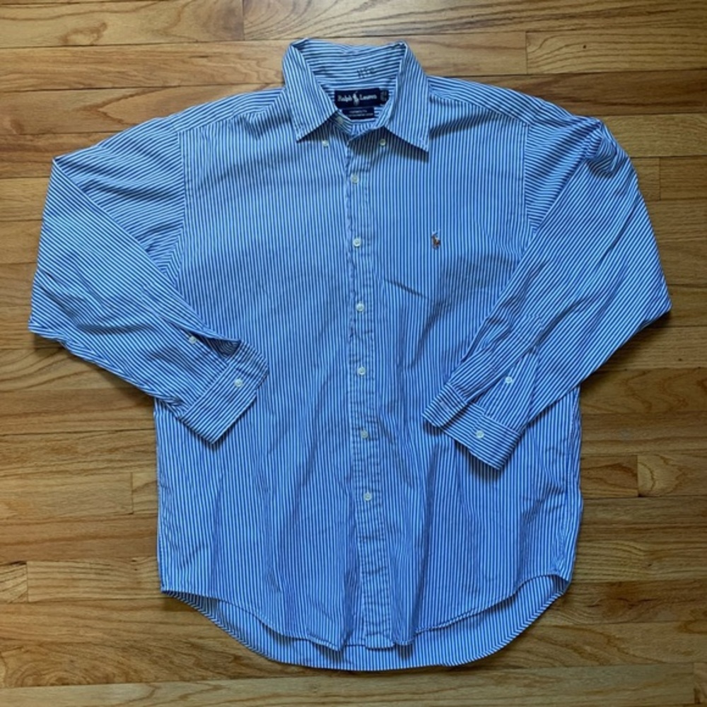 Ralph Lauren Size 16-34 Long Sleeve Button Down Yarmouth 100% cotton